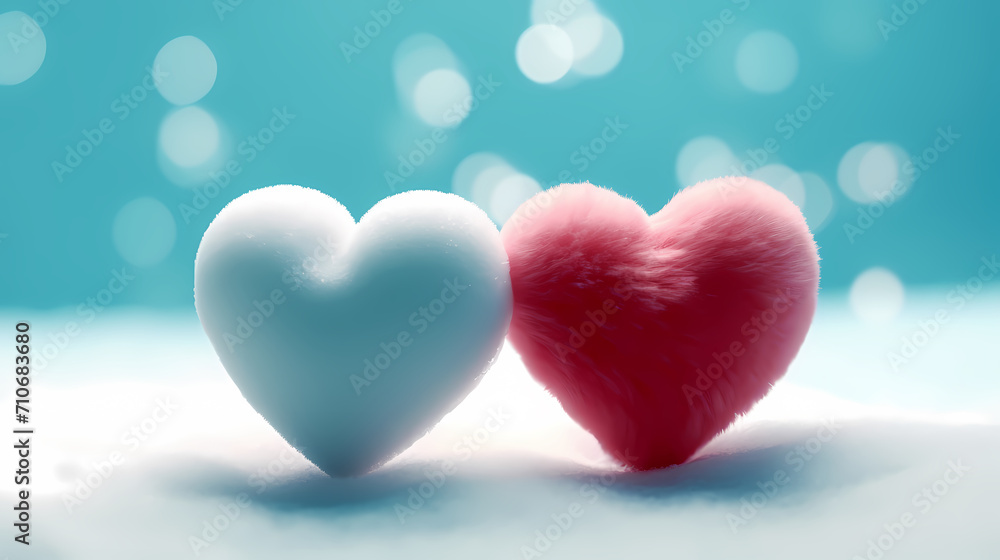 Fototapeta premium Valentine's Day background with hearts, love and romance background