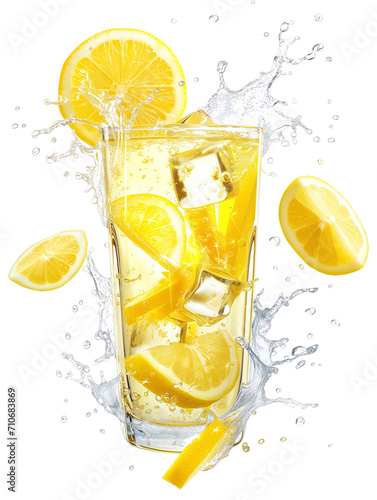 lemon, drink, glass, water, fruit, citrus, ice, cold, lime, fresh, juice, lemonade, slice, beverage, cocktail, isolated, white, food, yellow, healthy, freshness, refreshment, liquid, alcohol, orange