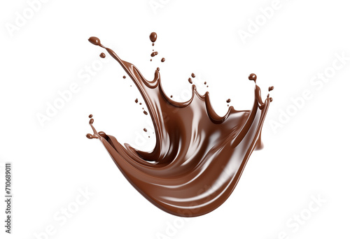 Chocolate splash isolated on white background cut-out png