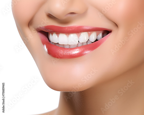 a close up of a woman's smile