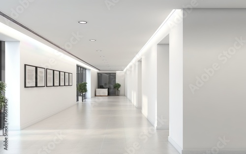 Modern office corridor or hallway interior