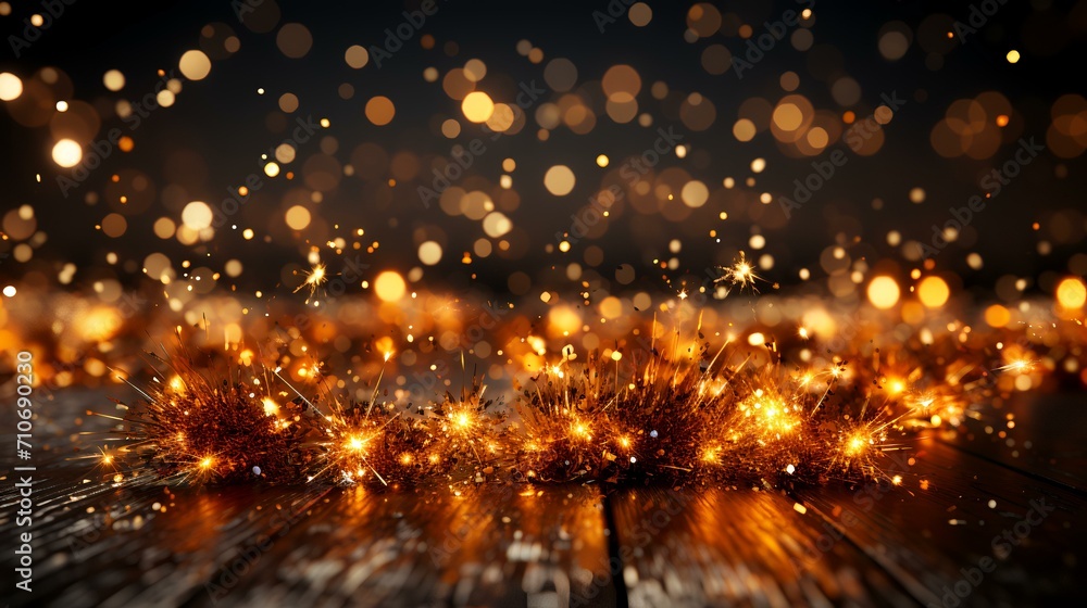 Celebratory Radiance: Fireworks and Sparkle Lights - Transparent Background