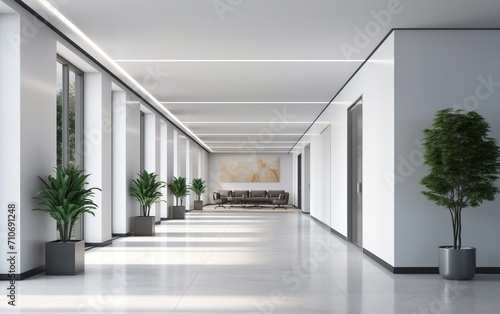 Modern office corridor or hallway interior © Stormstudio