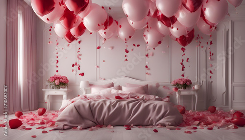 Romantic Valentine's Day: Creating an Ambiance with Roses and Heart Balloons