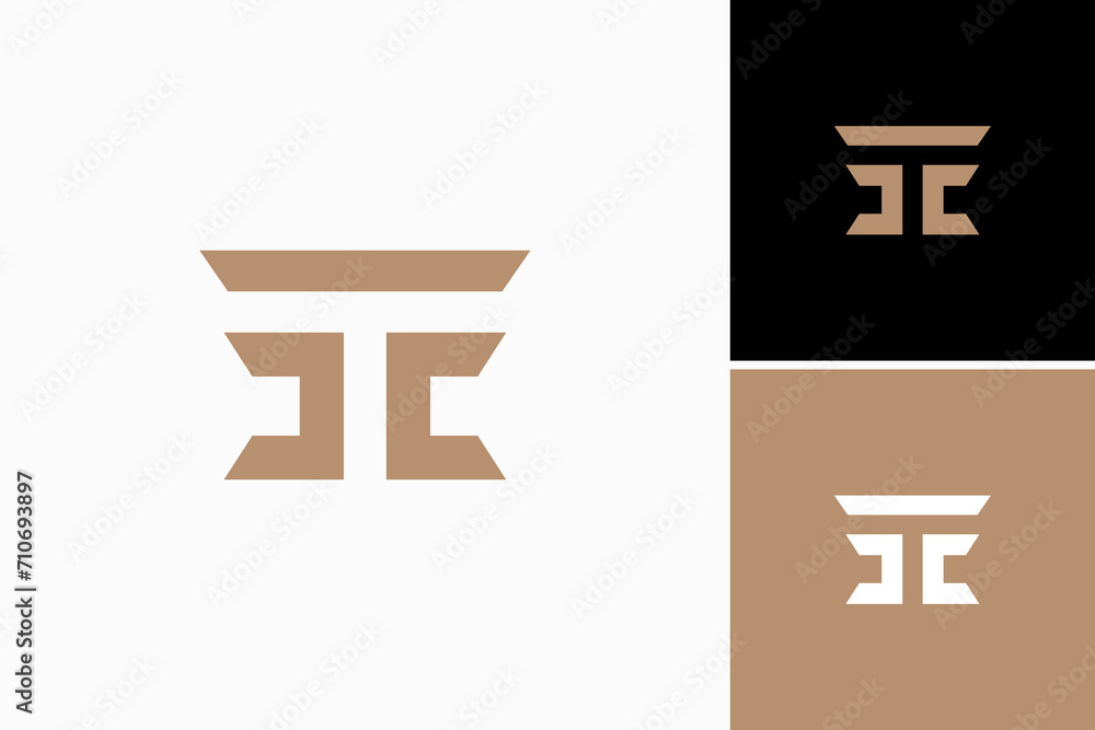 letter CT pillar vector logo premium letter CT pillar vector logo premium