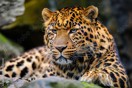 Close-up of an Amur leopard in a graceful pose. © Digitalphoto 4U