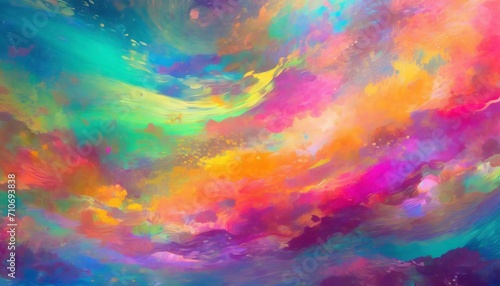 bright and vibrant colors variety of different swirling shapes and lines wide horizontal background
