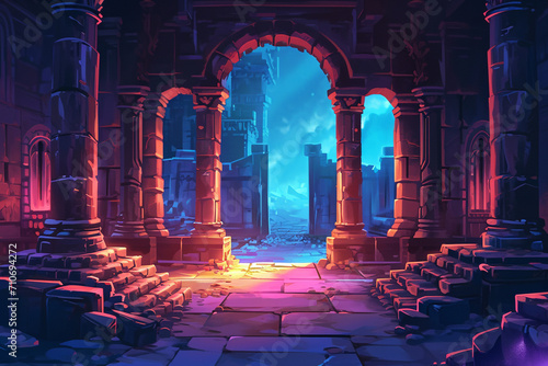 Game background 3d stylish architecture illustration