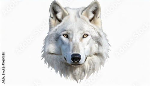 white wolf head on white background illustration