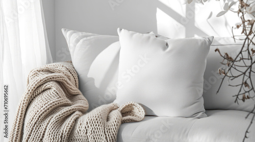 White pillows on a bed Comfortable soft pillows on the bed