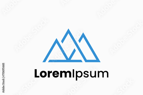 RM Mountain vector logo design 