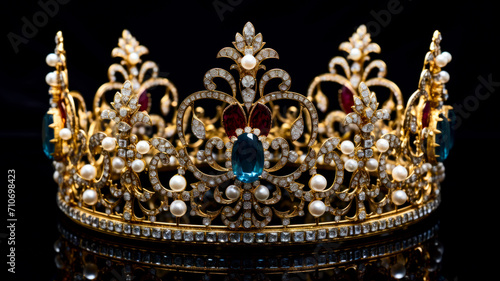 Royal crown made of gold with topazes