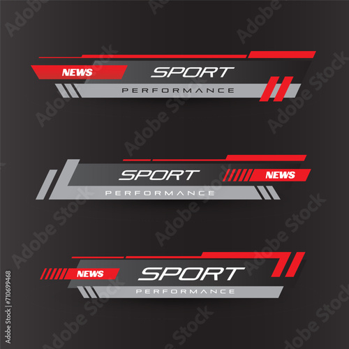 Set banners and lower thirds for banner Bars. Sport News. Streaming Video2_20240116 photo