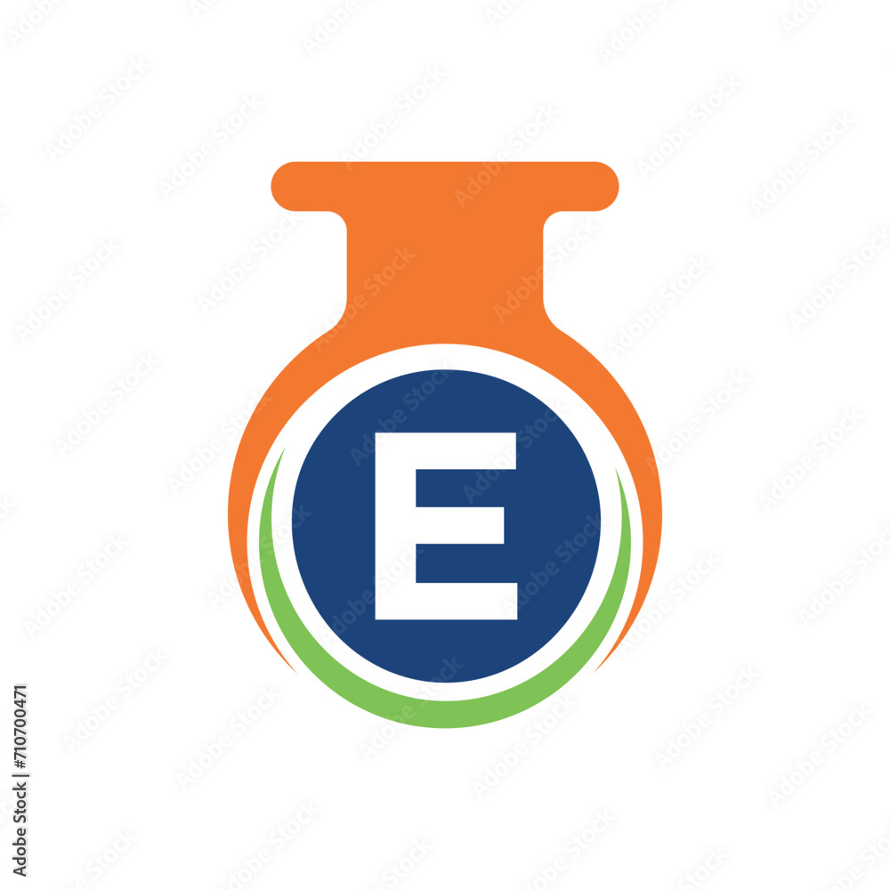 Medical Lab Logo combine with letter E vector template Medical Lab Logo combine with letter E vector template