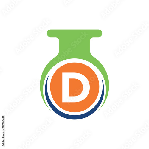 Medical Lab Logo combine with letter D vector template
