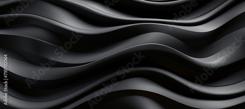 Abstract black wavy background with flowing waves, textured pattern for design projects