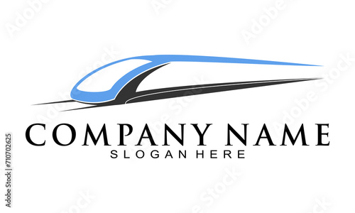 Fast train illustration logo design vector