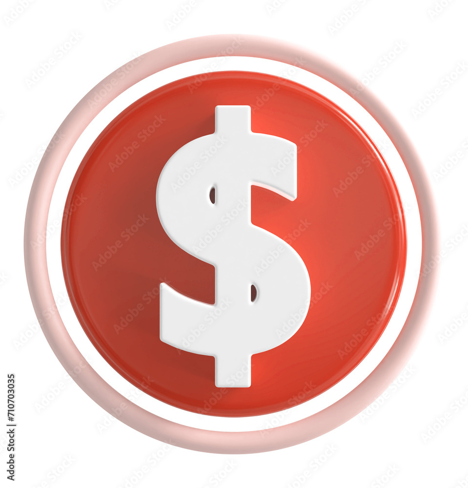 Obraz premium 3d Dollar symbol red icon