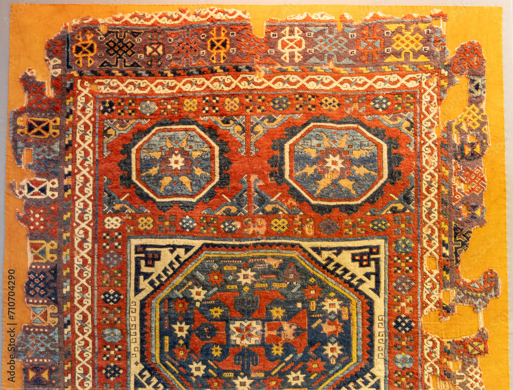 Examples of old historical Ottoman, Turkish, Middle Eastern and Iranian carpets and rugs