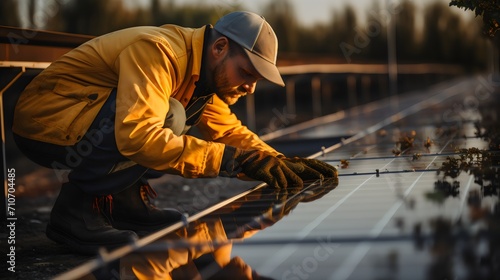 Solar Energy Stewardship: Engineer Technician's Portrait at Power Plant