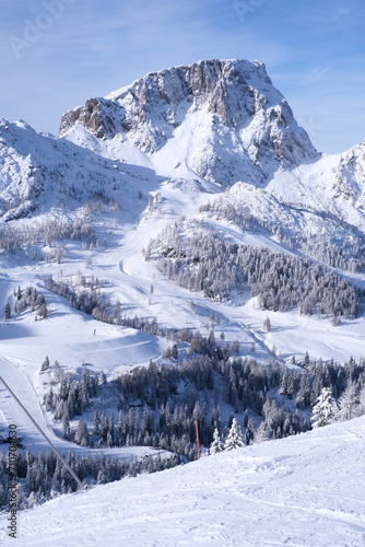 Skigebiet in den Alpen, Österreich