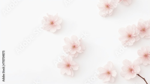 Beautiful Cherry Blossom flowers on white surface