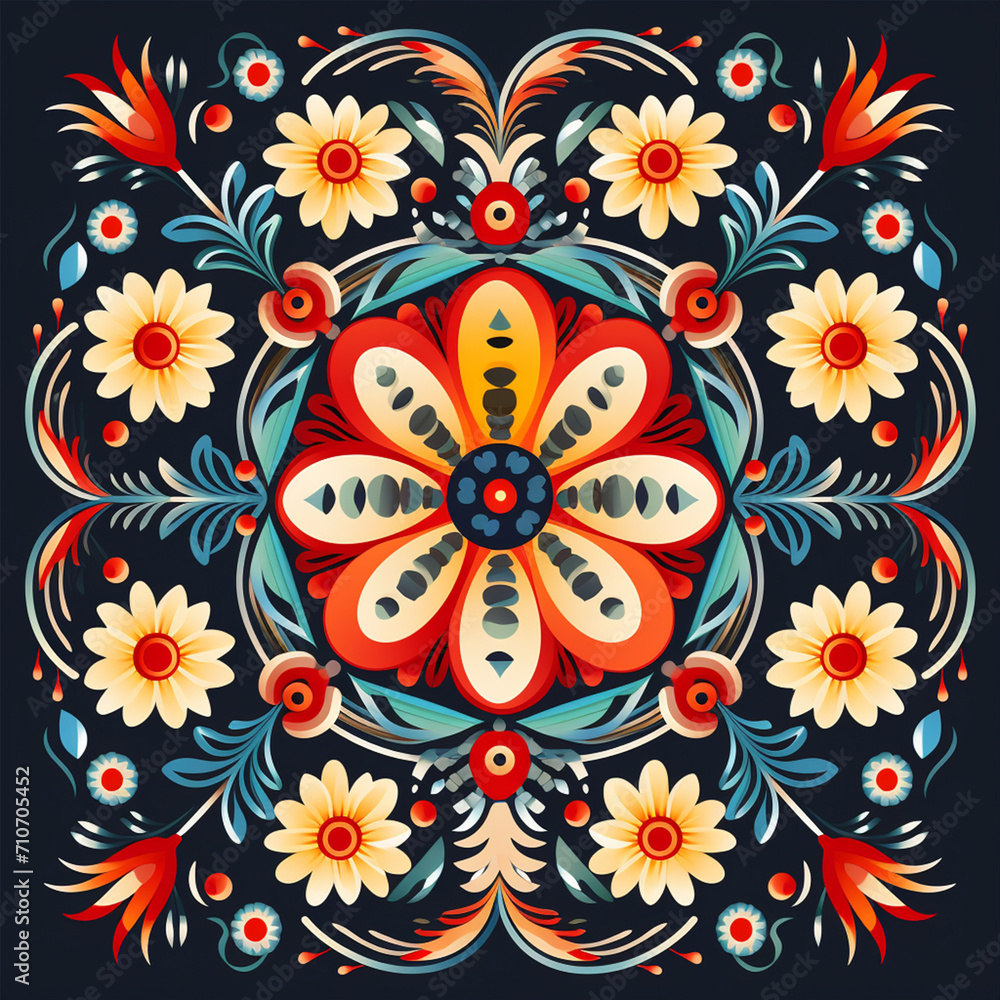 Floral ornament, pattern or print in vector style