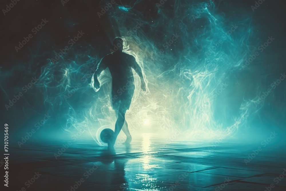 Football or Soccer player at championship match. Generative AI Football or Soccer player at championship match. Generative AI