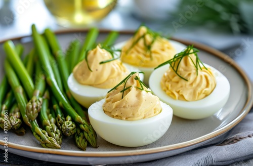 Stuffed eggs with cheese and mayo