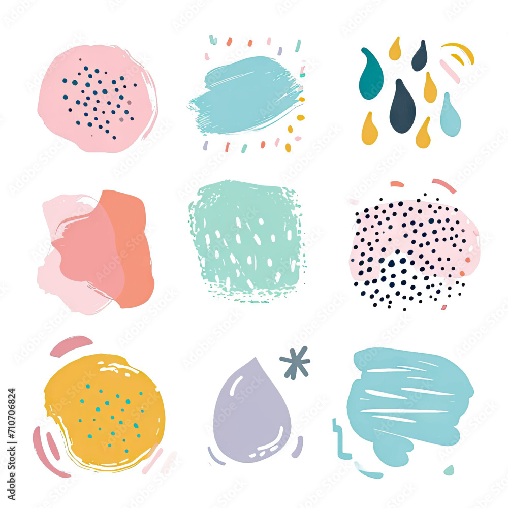 Fototapeta premium free vector set free hand doodle shape
