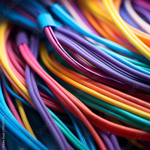 Colorful fibre cable or optics wires cable. 