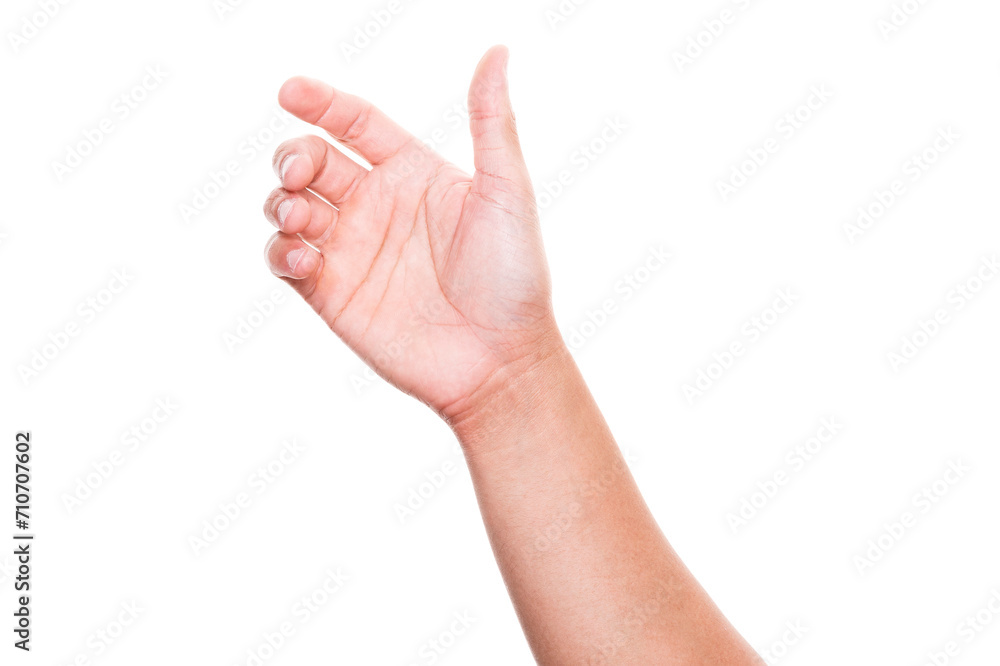 Hand holding something isolated on white background Hand holding something isolated on white background