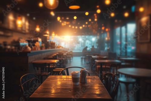 interior of a coffee shop.  Daybreak Brew  Warm Ambience in a Rustic Coffee House 