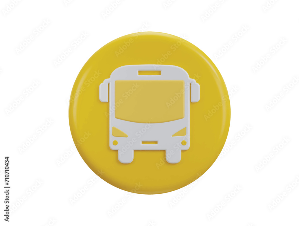 bus icon 3d rendering illustration bus icon 3d rendering illustration