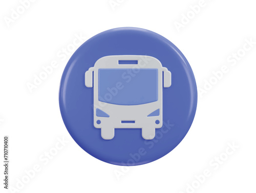 Free Download bus icon 3d rendering illustration - GFXLoad