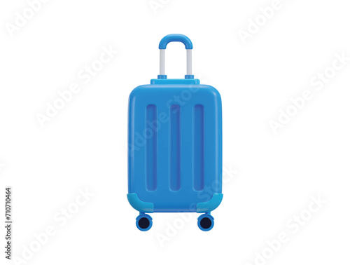 3d plastic luggage icon illustration