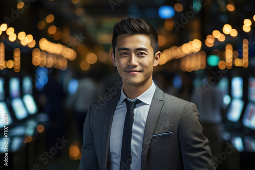 Confident Asian Businessman with Friendly Smile