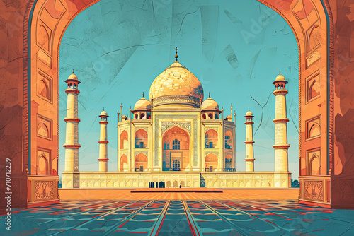 Taj Mahal Serenity - Ultradetailed Illustration for Banners, Covers, and More