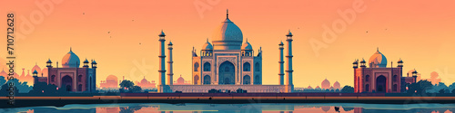 Taj Mahal Serenity - Ultradetailed Illustration for Banners, Covers, and More