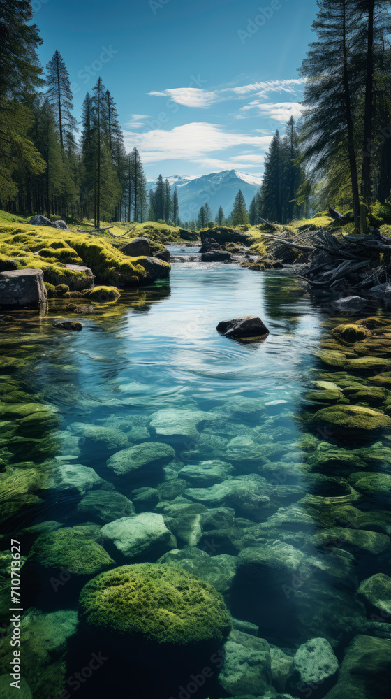 Naklejka premium lake in the forest