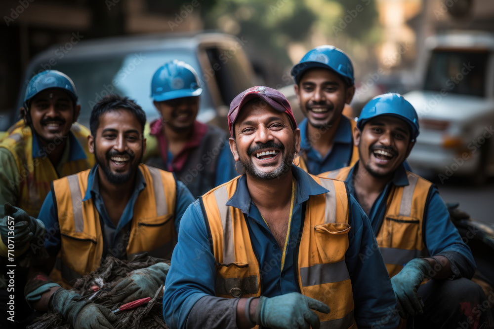 Group of Happy Construction Workers Group of Happy Construction Workers