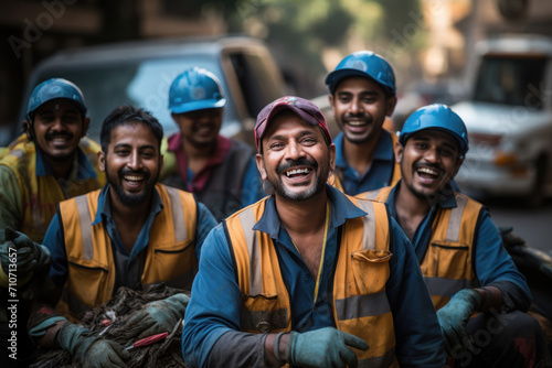 Group of Happy Construction Workers
