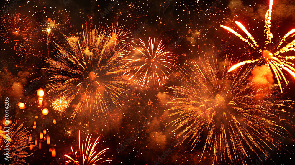 Flame arrows launched on the fireworks illuminate the sky and create incredible fiery patterns Flame arrows launched on the fireworks illuminate the sky and create incredible fiery patterns