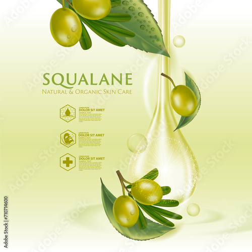 concept of squalane Serum Skin Care Cosmetic poster, banner design