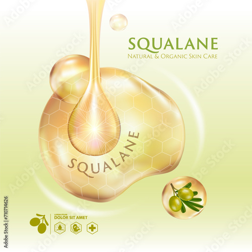 concept of squalane Serum Skin Care Cosmetic poster, banner design