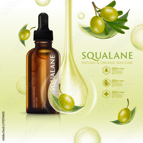 concept of squalane Serum Skin Care Cosmetic poster, banner design