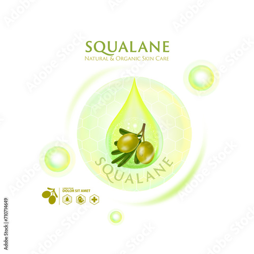 concept of squalane Serum Skin Care Cosmetic poster, banner design