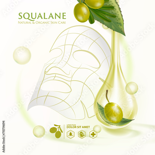 concept of squalane Serum Skin Care Cosmetic poster, banner design