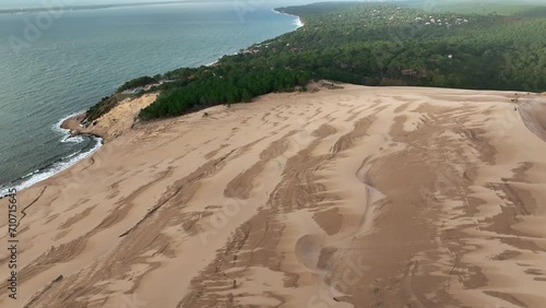 Wallpaper Mural Aerial view of sand dunes along the coastline at Dune of Pilat, France. Torontodigital.ca