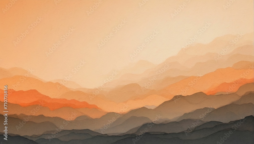 A simple noisy, grainy, gradient background, a mixture of Orange, Beige, and Charcoal. generative AI